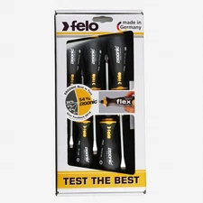 Felo Ergonic with Striking Cap Slotted & Phillips Screwdriver Set, 5 Pieces