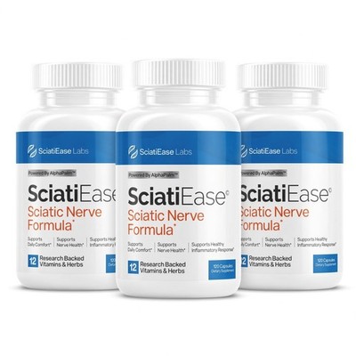 3 Pack SciatiEase Sciatic Nerve Formula, Nerve Health Support, 120 Caps Each