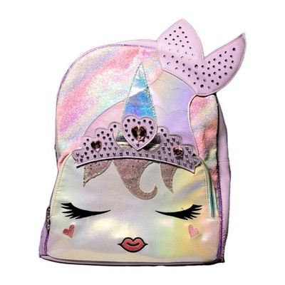 OMG Accessories Gwen Glitter Unicorn BackpackPastel Dazzling Shimmering Zip Top