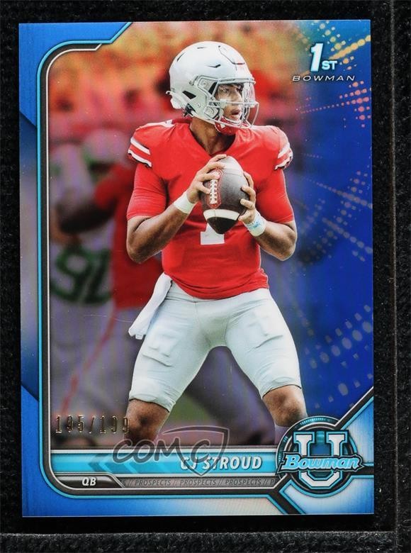 2021-22 Bowman U Chrome Prospects Blue Refractor 195/199 CJ Stroud #3 0i8b