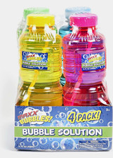 Maxx Bubbles Bubble Solution 4 Pack, 16 fl oz 468 ml Bottles, Ages 4-11