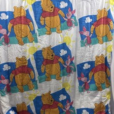 Vintage Disney Winnie The Pooh  Piglet Clouds Twin Bed Reversible Comforter