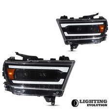 VLAND For 2019-2024 Dodge Ram 1500 Amber LED Headlights w/Startup Sequential
