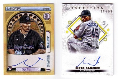 2 2021/22 On Card Auto Sixto Sanchez Lot Topps Gypsy Queen & Inception Autograph