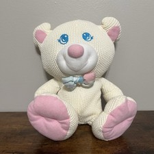 VTG 1994 Fisher-Price Cozies Cream 10" Plush Bear Thermal Waffle Weave Stuffed