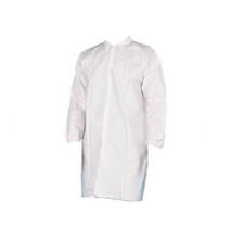 50X Disposable Lab Coats White PP Elastic Wrists No Pocket Size 2XL