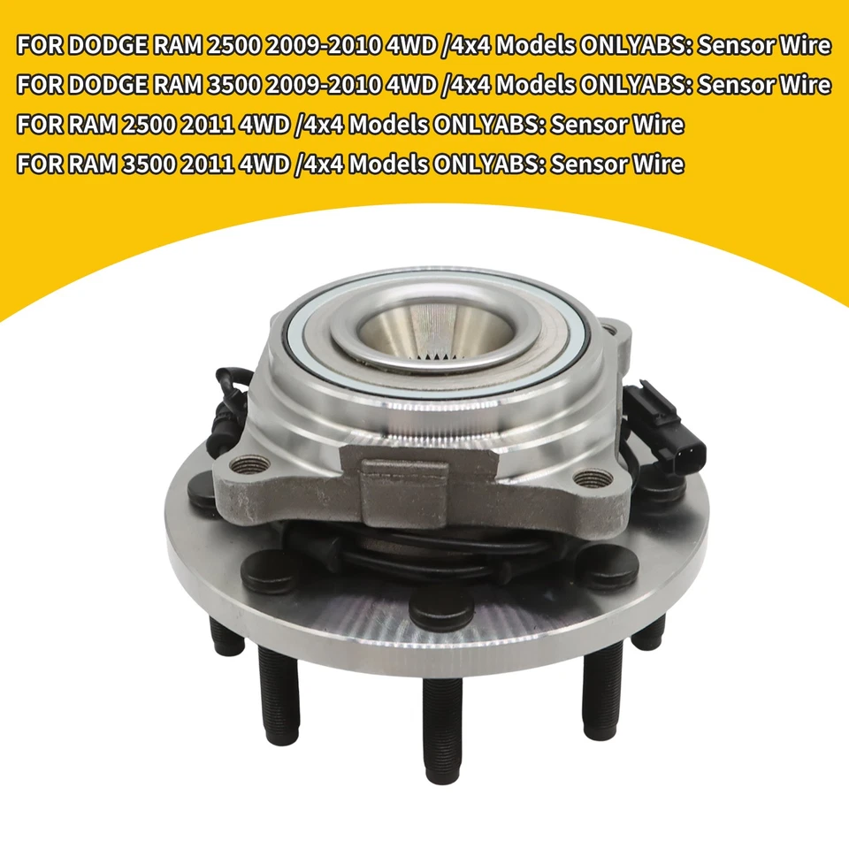 4WD Pair Front Wheel Bearings Hub 515122 For 2009-2011 Dodge Ram 2500 3500 - Изображение 2 из 4