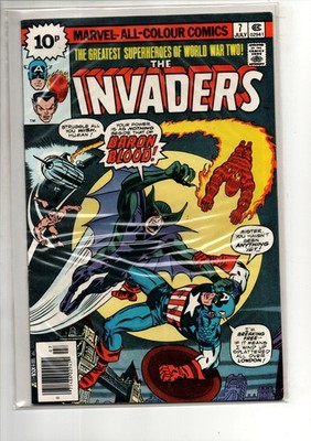 (MS) Marvel Bronze Age Invaders 7 1976 Rare VF 8.0 Comic High Grade Key 1st App