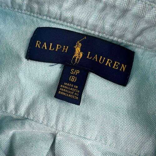 Ralph Lauren Button Down Shirt Boys Small 8 Light Blue Longsleeve Preppy Pony - Picture 4 of 4