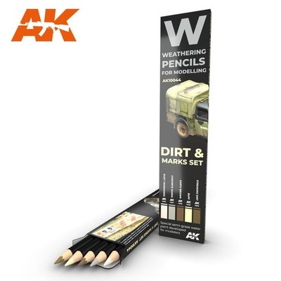 AK-10044 AK Interactive Weathering Pencil Set - Splashes, Dirt and Stains