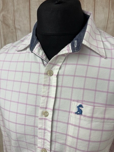 Joules Men's Medium Pink White Gingham Check Long Sleeve Shirt WEBLEY - Picture 4 of 24