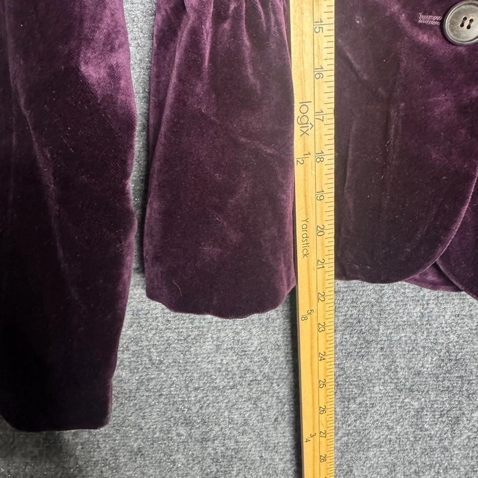 J. Blazer Crew Terciopelo Mujer 2 Púrpura Botón Único Preppy Clásico Salir Foto 4 de 4