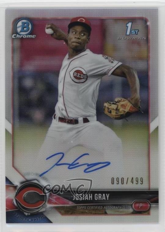 2018 Bowman Draft Chrome Pick Refractor 90/499 Josiah Gray #CDA-JOG Auto 8sq