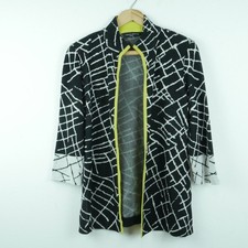 Ming Wang Women XS Jacket Open Blazer Sweater Knit Career Mandarin Collar Artsy