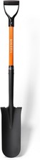 45-Inch Heavy Duty Orange Fiberglass Handle Drain Spade Shovel.Sharp Shooter Dig