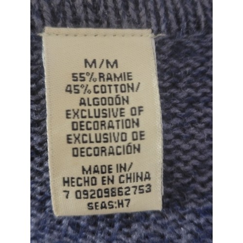 Suéter de invierno azul abotonado elementos clásicos vintage talla mediana. - Imagen 7 de 7