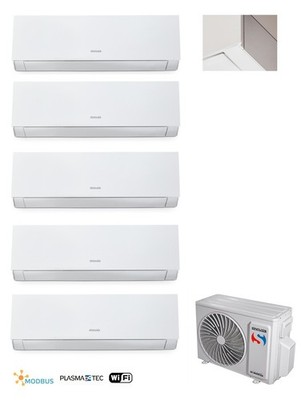 Sinclair Marvin Weiß Wifi 4 x 2,7 + 5,3 kW Klimaanlage Aussen 12,1kW Wärmepumpe