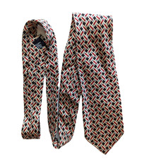 Cravatta cravatta Emanuel Ungaro Paris 100% seta foulard geometrico Italia 59" uomo