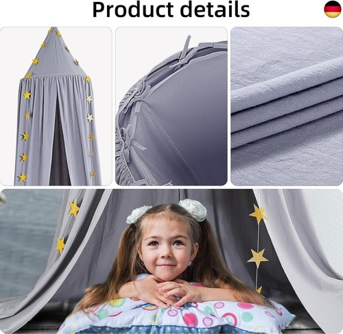 CeeKii Baldachin Kinderzimmer Betthimmel Babybett, Kinderzimmer Bettvorhang - Bild 4 von 7