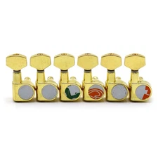 6Pcs Right 2 Pins Sealed Electric Guitar Tuning Pegs Tuners Machine Heads Gold
