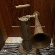 Antique Swedish TYFON Patent Brass Hand Pump Fog Horn Nautical Ship Siren