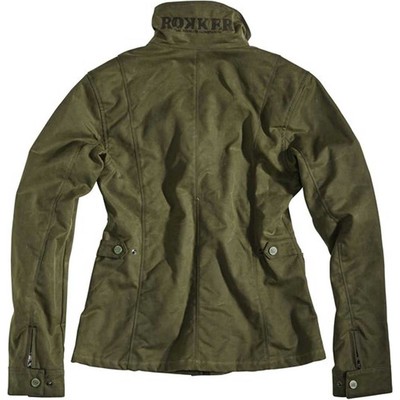 Rokker Ladies Wax Cotton Motorcycle Motorbike Jacket Green 3XL
