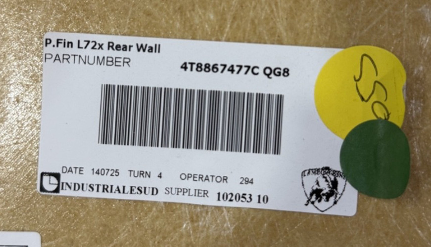 Lamborghini Huracan, Back Wall Interior Trim Panel, Used, P/N 4T8867477C