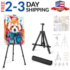 Art Painting Artist Easel Stand, Portable Adjustable Aluminum Metal Tripod Di...