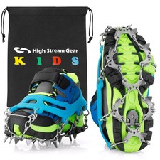 Ice Cleats - Snow Crampons for Hiking Boots & Shoes with 14 Stainless Steel S...