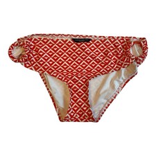 Carmen Marc Valvo Womens Size L Standard Bikini Bottom Side Ring Papaya NWT