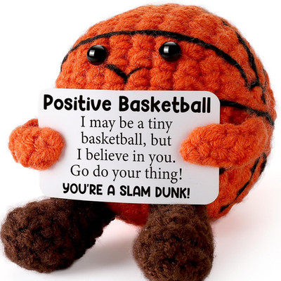 Crochet Basketball Easter Basket Stuffer Inspirational Gift for Teens Adults