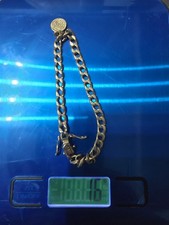 9ct Gold Heavy Curb Bracelet, 9 Inches or 225 mm Long Overal