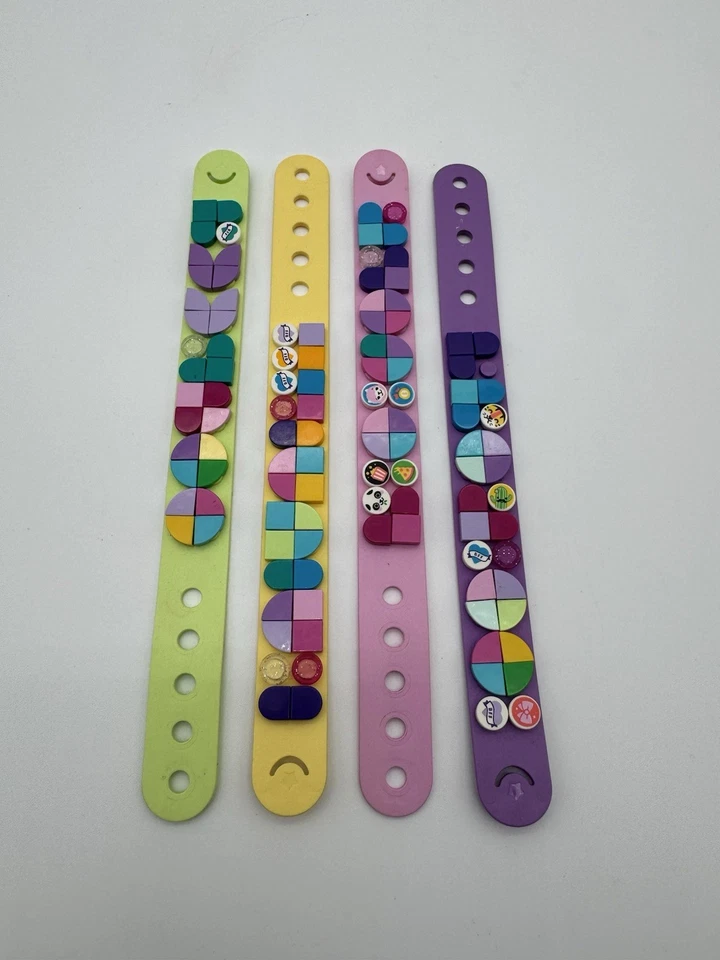 LEGO точки браслет лот (4 браслета) 115 шт. фиолетовый розовый желтый зеленый - Изображение 2 из 3