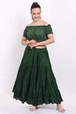 Women's 25 Yard Tribal,ATS,Belly Dancing,Flamenco,Gypsy,Hippie Skirts - Green AU