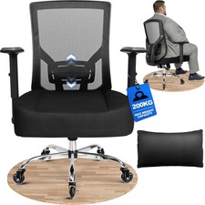 440LBS 200kg Ergonomic Office Chair for Heavy People with Rubber Caster,Extra Wi