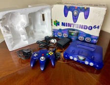 NINTENDO 64 N64 Grape Purple Console Boxed & Working with controller uk pal
