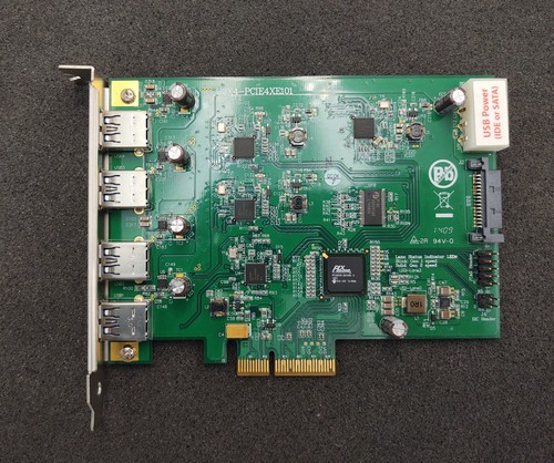 Quad Channel 4-Ports x4 USB 3.0 to PCI E Controller Card U3X4-PCIE4XE101 - Bild 2 von 7