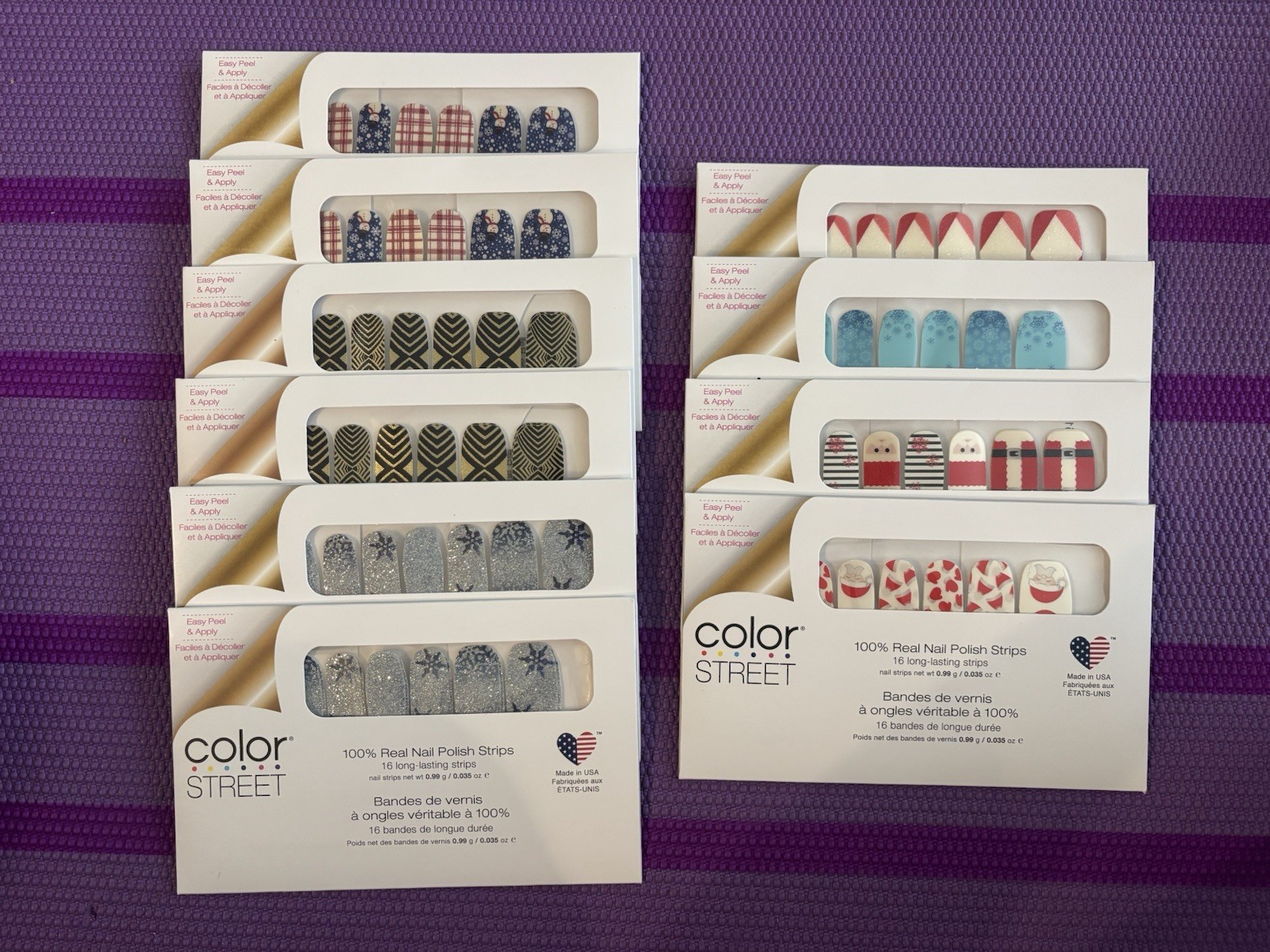 Color Street Nail Polish Strips Lot of 10 Christmas Winter Holiday Glitter