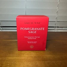 1 New Aquiesse Pomegranate Sage Scented Candle 9 Oz