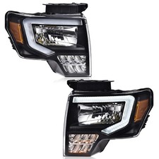 Fit For 2009-2014 Ford F-150 F150 Led Tube Drl Headlights Headlamps Leftright