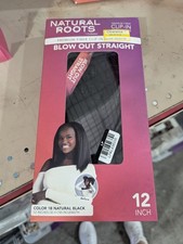  B Curlkalon Natural Roots Blowout Straight Clip-In Ext. 12 in 1B Black 9pc