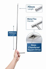 Extended Metal Tee Key Loft Door Opening Pole – 700mm Universal Replacement