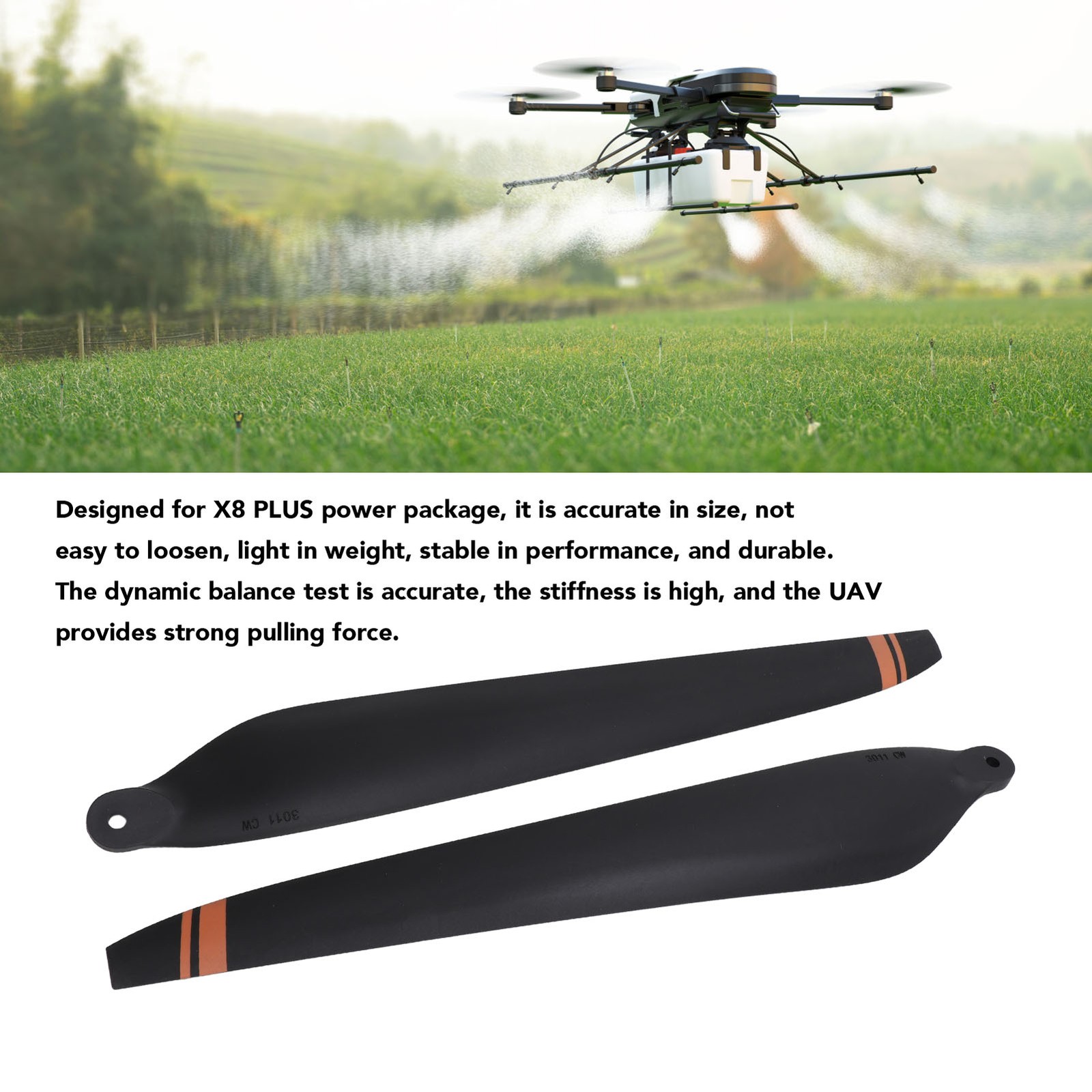 1 Pair Agricultural Drone Propeller Low Noise Foldable Plastic Plant Drone Prope
