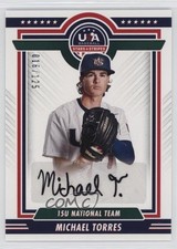 2022 Panini USA Baseball Stars & Stripes Black Ink /125 Michael Torres Auto yl0