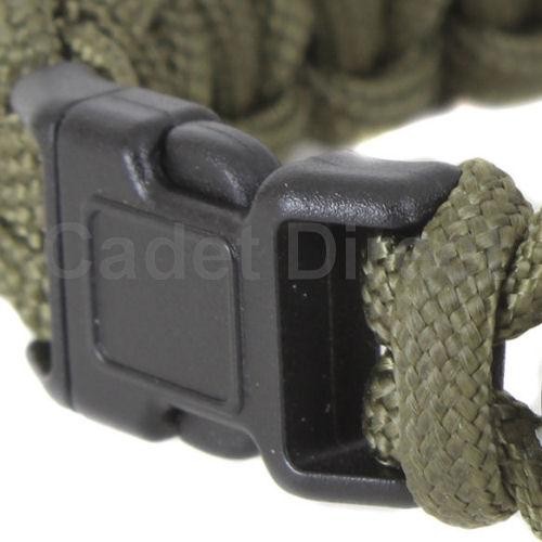 Paracord Survival Armband mit Kompass, olivgrün - Bild 2 von 3