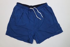 Vtg 90s Woolrich Mens Large Faded Spell Out Lined Above Knee Shorts Trunks Blue