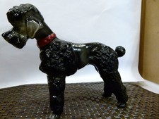 Vintage Black & Grey ceramic Poodle Figurine 16cm,(6.29") tall, Free Delivery