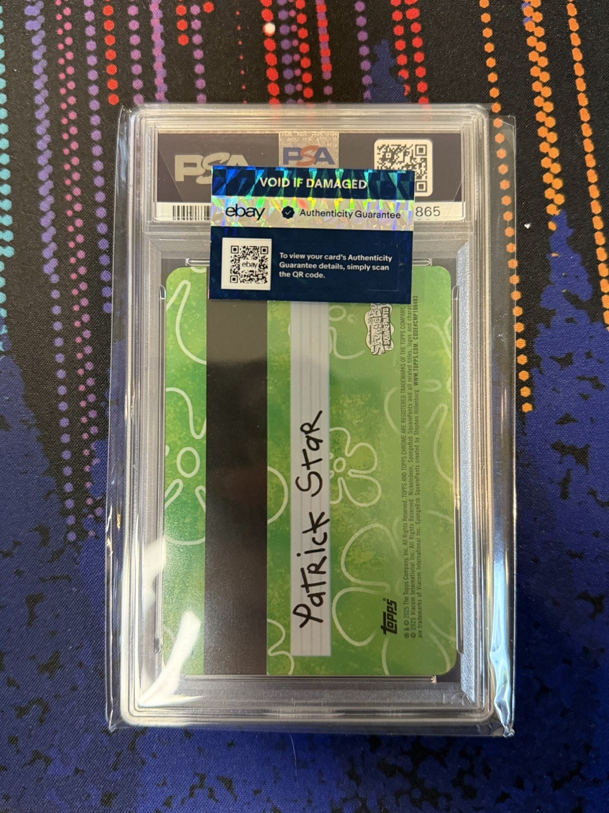 Topps 2025 Chrome SpongeBob Patrick Star Tractor License SW-4 Serial PSA 8 view 3