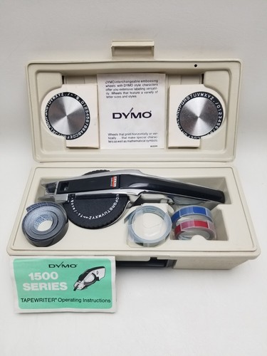 DYMO Deluxe TapeWriter Kit Chrome 1570 Label Maker Carry Case