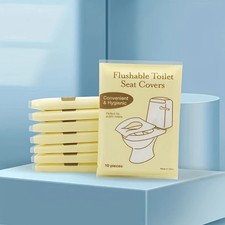 50pcs Flushable Disposable Toilet Seat Covers for Travel and Public Restrooms